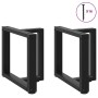 Patas de mesa de centro en forma de T 2 uds acero negro
