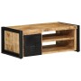 Mesa de centro de madera maciza de mango rugosa 90x50x36 cm