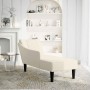 Chaise longue con reposabrazos derecho terciopelo crema