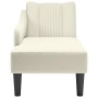 Chaise longue con reposabrazos derecho terciopelo crema