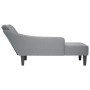 Chaise longue con reposabrazos derecho tela gris claro