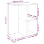 Mesita de noche madera de ingeniería marrón roble 46,5x29x61 cm