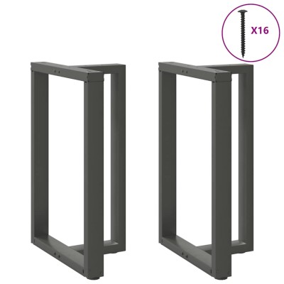 Patas de mesa bar forma T 2 uds acero antracita 60x35x(91-92)cm