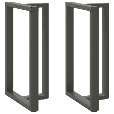 Patas mesa bar forma T 2 uds acero antracita 60x35x(101-102)cm
