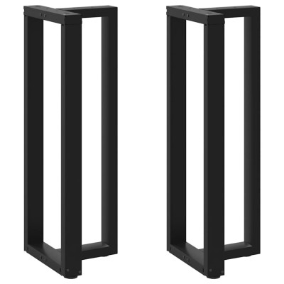 Patas de mesa bar forma T 2 uds acero negro 40x35x(111-112) cm