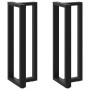 Patas de mesa bar forma T 2 uds acero negro 40x35x(111-112) cm