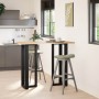 Patas de mesa bar forma T 2 uds acero negro 40x35x(111-112) cm