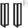 Patas de mesa bar forma T 2 uds acero negro 40x35x(111-112) cm