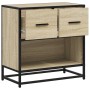 Mesita de noche roble sonoma 60x31x60 cm madera contrachapada