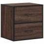 Mesitas de noche pared 2 uds color roble marrón 40x31x39,5 cm