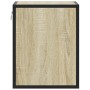Mesita de noche de pared color roble ahumado 40x31x39,5 cm