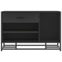 Banco zapatero madera de ingeniería y metal negro 80x40x53,5 cm
