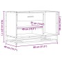 Banco zapatero madera de ingeniería y metal negro 80x40x53,5 cm