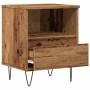 Mesita de noche madera ingeniería madera envejecida 40x35x50 cm