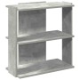 Librería de 3 niveles madera gris hormigón 60x30x60 cm