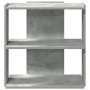 Librería de 3 niveles madera gris hormigón 60x30x60 cm