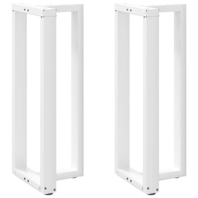 Patas de mesa bar forma T 2 uds acero blanco 50x35x(101-102) cm