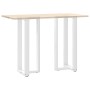 Patas de mesa bar forma T 2 uds acero blanco 50x35x(101-102) cm