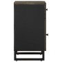 Mesita de noche madera maciza de mango negra 50x33x60 cm