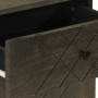 Mesita de noche madera maciza de mango negra 50x33x60 cm