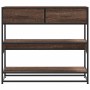 Mesa consola madera de ingeniería marrón roble 90x35x80 cm