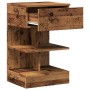 Mesita de noche madera contrachapada madera antigua 40x35x65 cm