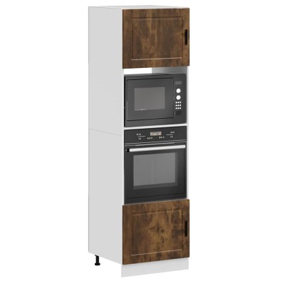 Armarios para horno 2 uds Porto roble ahumado madera ingeniería