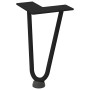 Patas de mesa tipo horquilla 4 uds acero macizo negro 20 cm