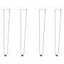Patas de mesa tipo horquilla 4 uds acero macizo blanco 72 cm