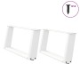 Patas de mesa de centro forma U 2uds acero blanco 60x(30-31) cm