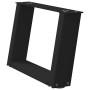 Patas de mesa de centro forma U 2uds acero negro 40x(30-31) cm