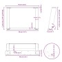 Patas de mesa de centro forma U 2uds acero negro 40x(30-31) cm