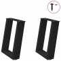 Patas de mesa de centro forma U 2uds acero negro 28x(42-43) cm