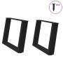 Patas de mesa de centro forma U 2uds acero negro 60x(42-43) cm