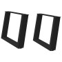 Patas de mesa de centro forma U 2uds acero negro 60x(42-43) cm