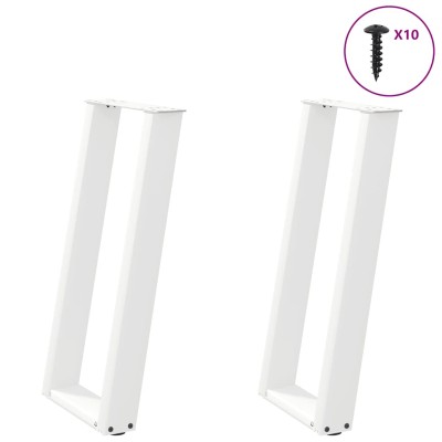 Patas de mesa consola forma U 2 uds acero blanco 28x(72-73) cm