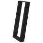 Patas de mesa consola en forma U 2 uds acero negro 38x(72-73)cm