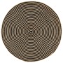 Alfombra de yute tejida a mano diseño espiral negro 150 cm