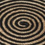 Alfombra de yute tejida a mano diseño espiral negro 150 cm
