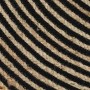 Alfombra de yute tejida a mano diseño espiral negro 150 cm