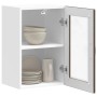 Armario de pared para cocina puerta cristal Porto roble marrón