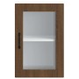 Armario de pared para cocina puerta cristal Porto roble marrón