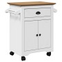 Carrito de cocina BODO blanco y marrón 72x45x80 cm