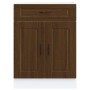 Mueble bajo de cocina porto roble marrón madera reconstituida
