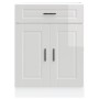 Mueble bajo de cocina porto alto brillo blanco