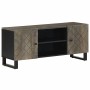 Mueble de TV madera maciza de mango negro 105x33x46 cm