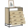 Cajonera de madera contrachapada color roble sonoma 70x41x70 cm