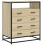 Cajonera de madera contrachapada color roble sonoma 70x41x70 cm