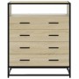 Cajonera de madera contrachapada color roble sonoma 70x41x70 cm