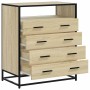 Cajonera de madera contrachapada color roble sonoma 70x41x70 cm